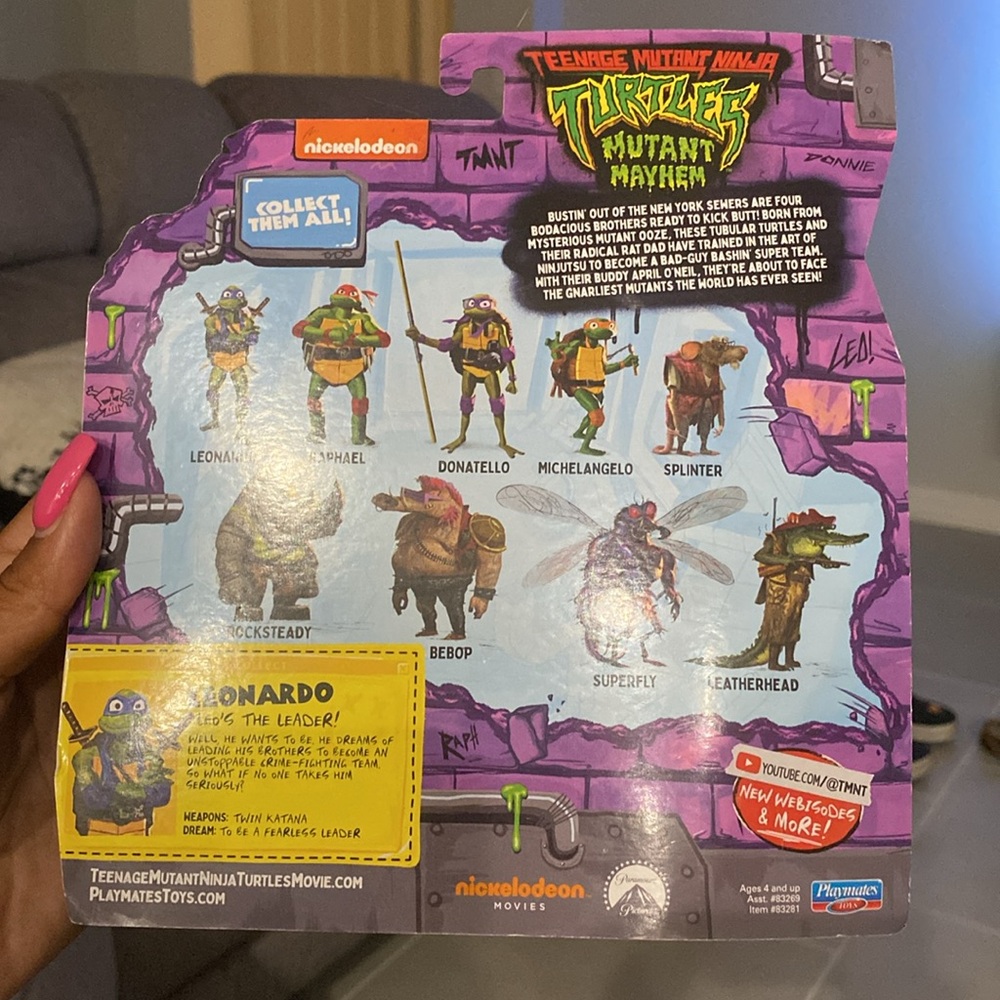NWT Teenage Mutant Ninja Turtles Mutant Mayhem LEONARDO THE LEADER Action Figure - Picture 3 of 5